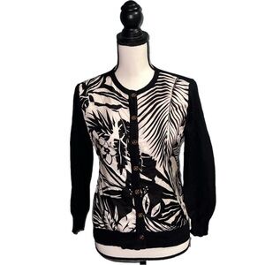 Lauren ralph lauren- Silk and black floral cardigan sweater